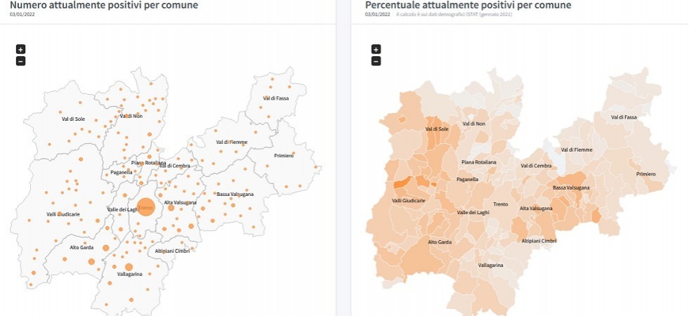 Coronavirus in Trentino, 25 nuovi positivi a Pergine e 10 casi a Borgo e Pinzolo